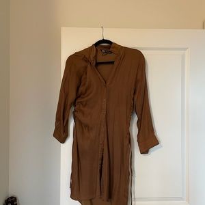 Flowy zara mini dress with a tie in/cinch waist